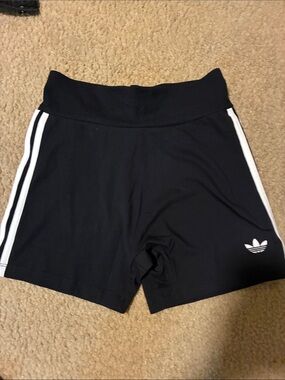 adidas Black Athletic Shorts with White 3-Stripes